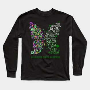 gallbladder cancer butterfly i am the storm Long Sleeve T-Shirt